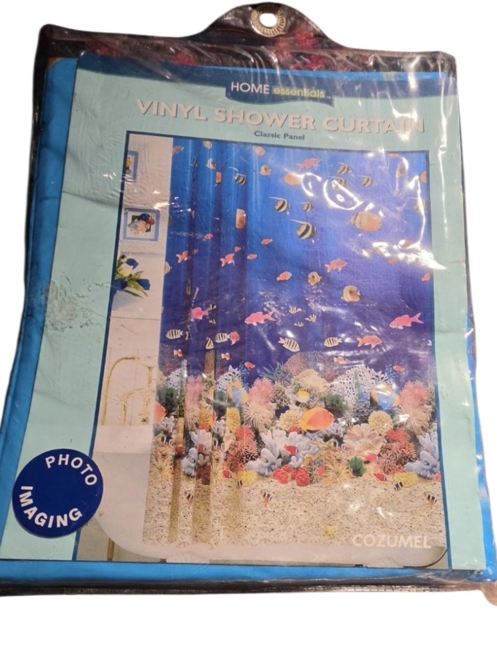 Home Essentials Ocean Reef Vinyl Shower Curtain in Blue and Multicolor - Picture 2 of 5